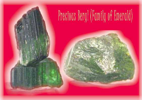 Beryl. Basic form of emerald. From Zambia. (C) Copyricht Emerald Centre