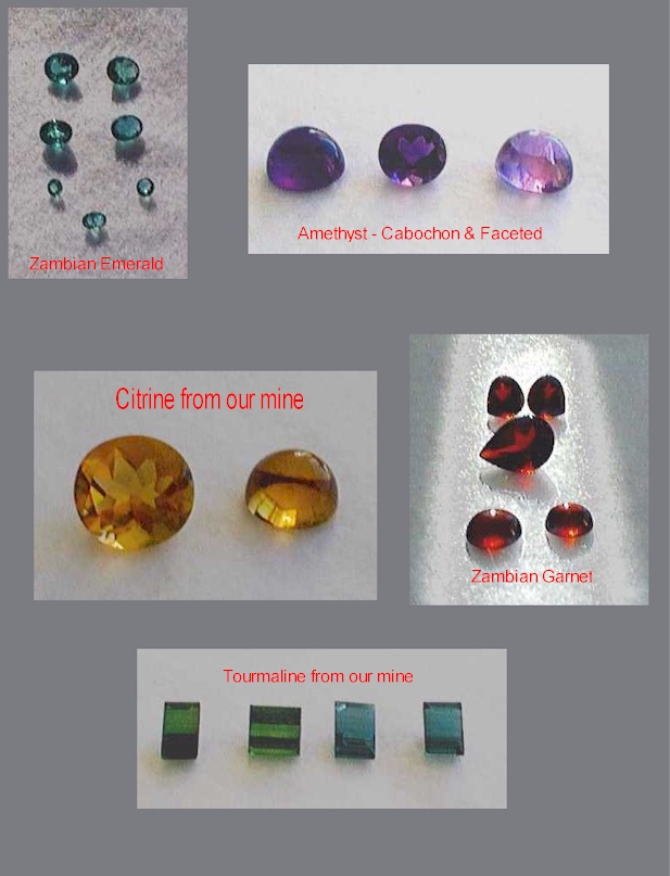 Polished Zambian gemstones. (C) Copyright Emerald Centre